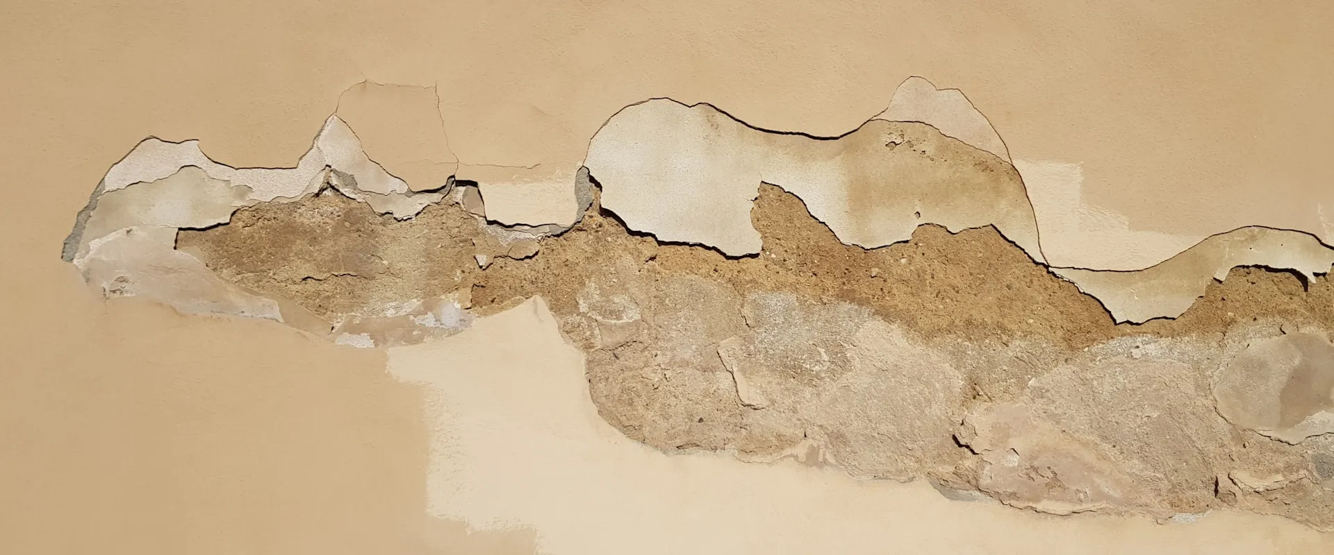 Water leak damage on a residential ceiling